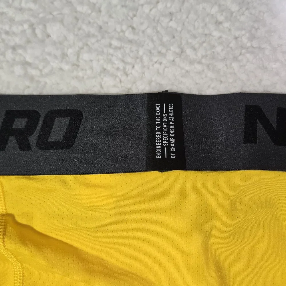 Nike Pro NBA Player Issued 3/4 Compression Tights Yellow DN1547 Mens Large $75 L